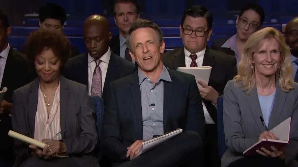 Seth Meyers Gets Karoline Leavitt to Roast Trump in Fake Press Conference