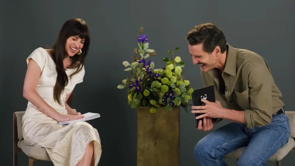 Dakota Johnson and Pedro Pascal Absolutely Lose It Over Her Surprising ‘Fifty Shades of Grey' Injury