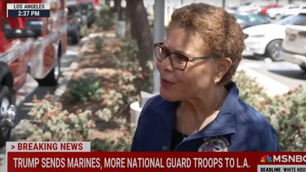 Mayor Karen Bass Worries LA Is Trump's ‘Grand Experiment' for Future Military Takeovers
