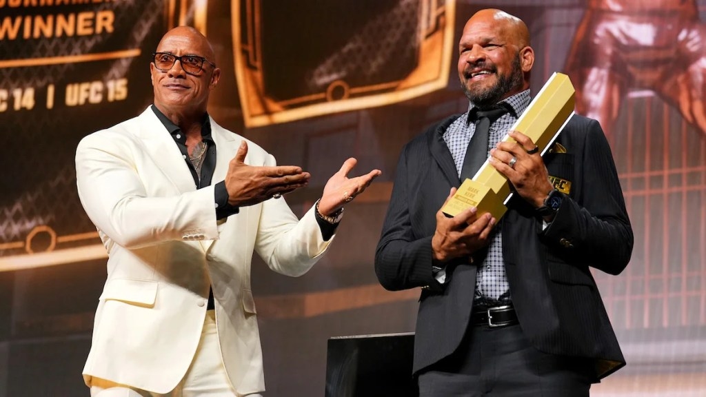 Dwayne ‘The Rock' Johnson Helps Induct Mark Kerr Into UFC Hall of Fame Ahead of ‘The Smashing Machine'