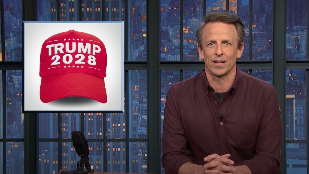 Seth Meyers Panics at Figuring Out What ‘Trump 2028' Hats Might Actually Refer To