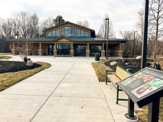 Discover Muskingum County's new rest area with rocking chairs and dog trails