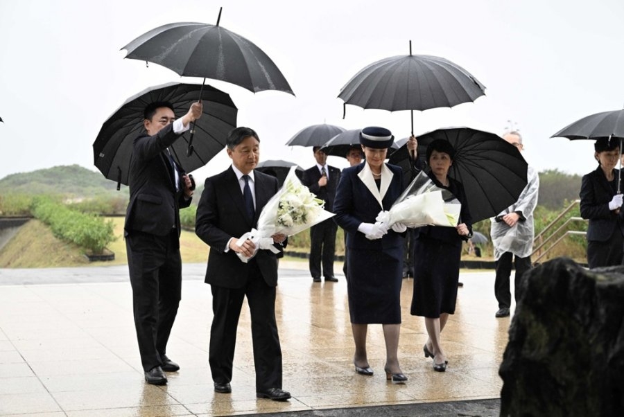 Japanese Emperor Naruhito, Empress Masako visit Iwo Jima