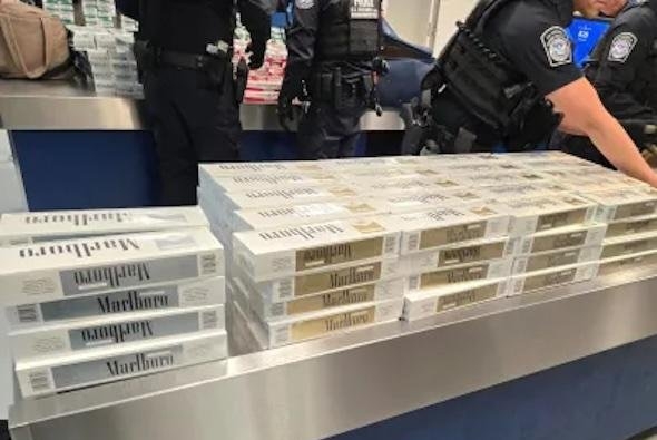 Officials say 749 cartons of illegally imported cigarettes aboard cruise ship worth almost $60K