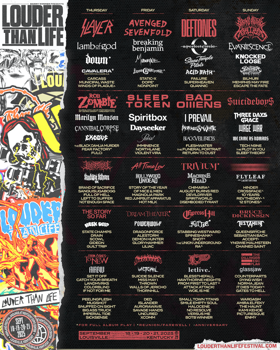 Louder Than Life 2025: Marilyn Manson, Evanescence, more to play rock festival