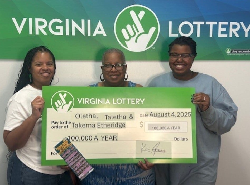 A Virginia woman won a $1 million lottery scratch-off. It's the second time she's won.