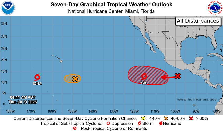 A surprising tropical cyclone 'outbreak' closes out July in the Pacific