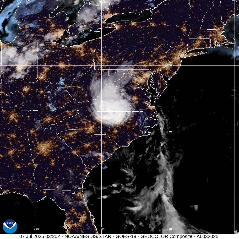 Tropical Depression Chantal causes flood threats across Eastern US