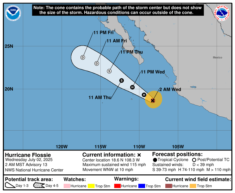 Hurricane Flossie has strengthened into a Category 3 storm: See tracker