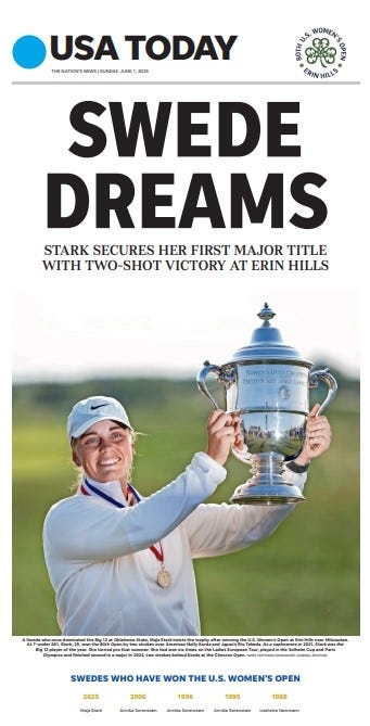 Celebrate Maja Stark's victory in the U.S. Women's Open with our commemorative page print