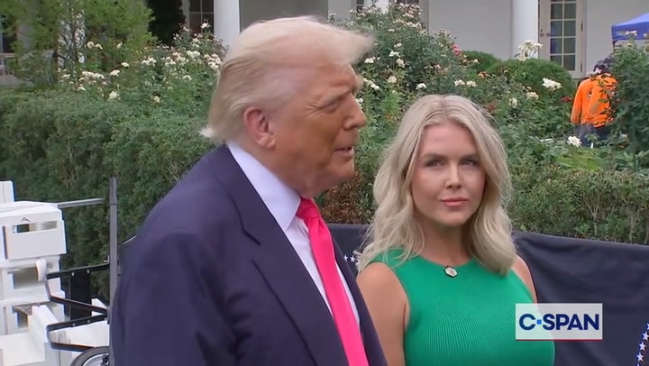 Trump was speaking to reporters when a camera zoomed in on the president's hand.