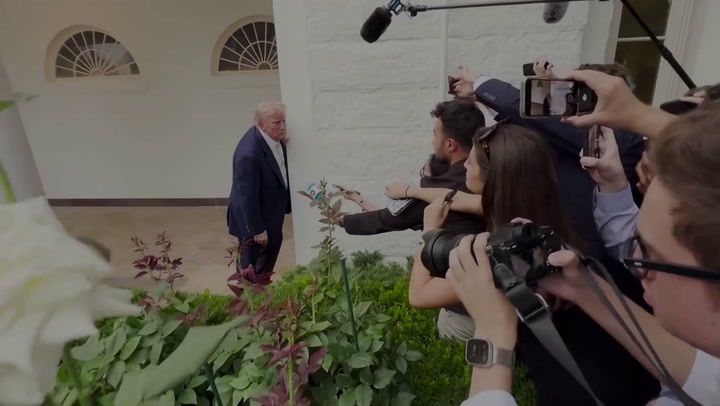 The president snapped at CNN's Kaitlan Collins at the White House twice.
