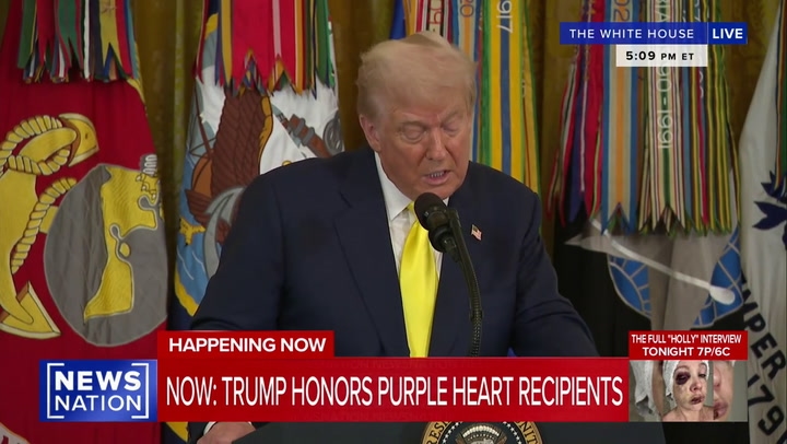 The president, who avoided the Vietnam War draft, has been given multiple Purple Hearts by his supporters.