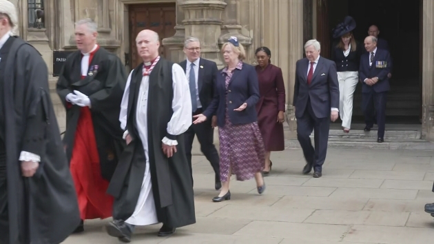 Party leaders arrive for VE Day Thanksgiving Service