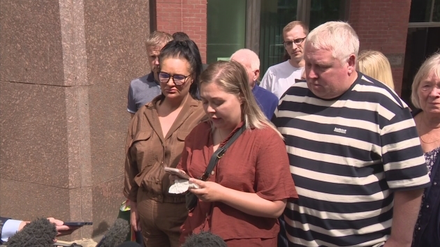 Harvey Willgoose's family speaks outside court