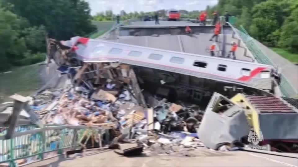 Two Russian bridges are blown up, killing several, officials say