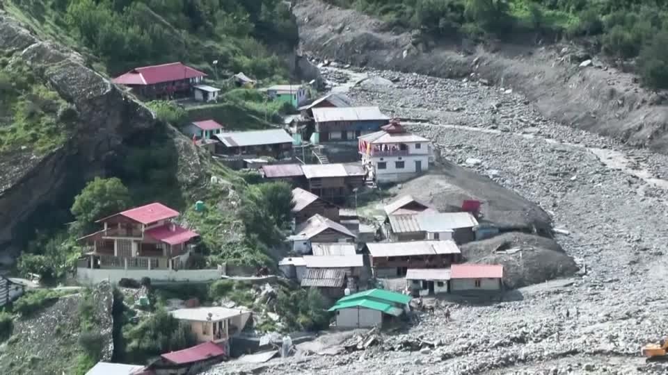 Houses buried under mudslide in India's flood-hit Uttarakhand