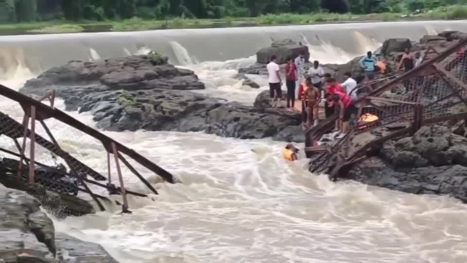 Over two dozen swept away after a deadly bridge collapse in India