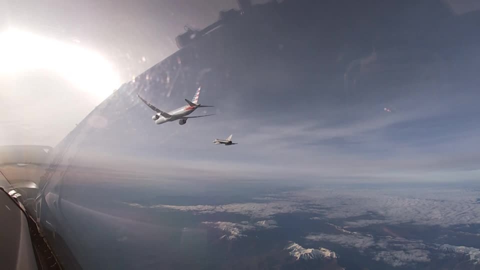 Video shows jets escorting a diverted American Airlines flight