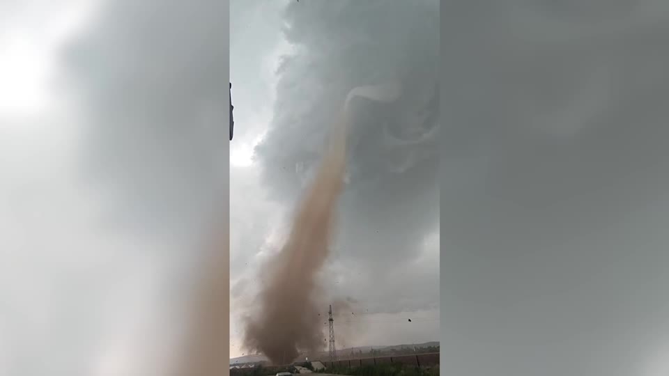 Tornado touches down in a Chinese geological park