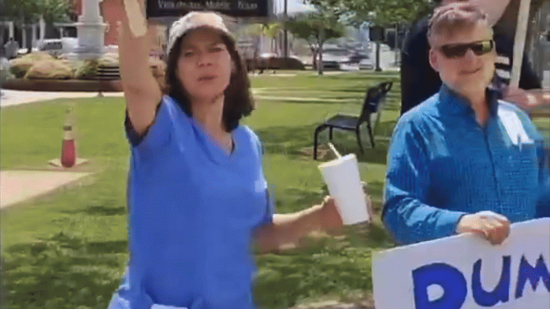 Dozens Protest Trump Policies in Alabama's Calhoun County