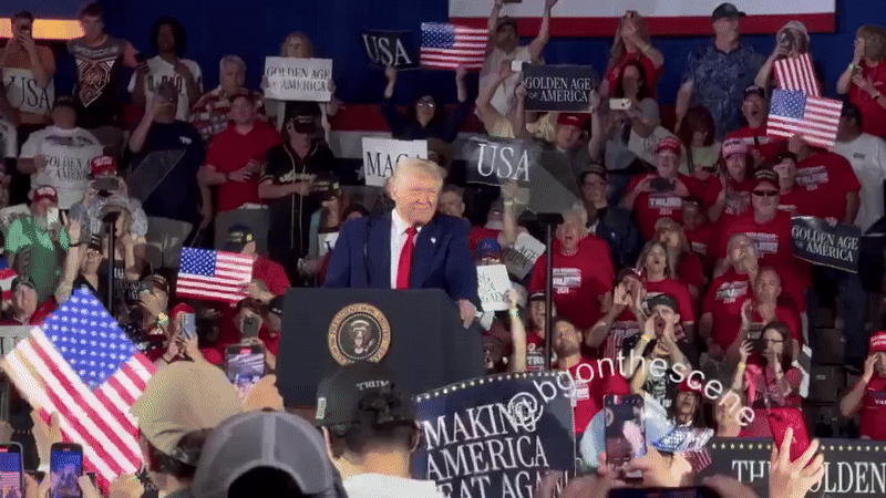 Crowd Chants 'USA' as Trump Gives Speech to Mark 100 Days in Office