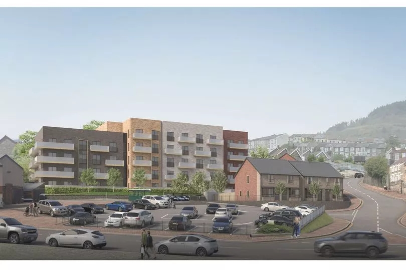 There will be 50 new flats and houses built on land in the centre of a Rhondda town