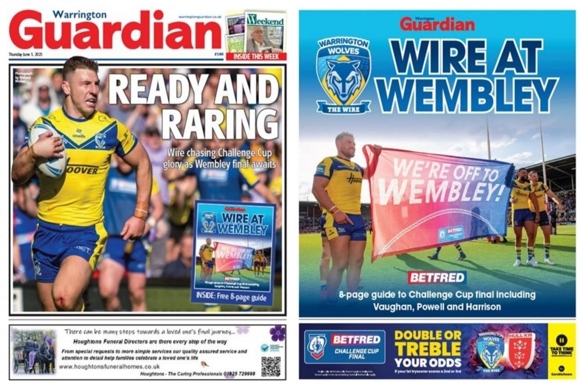 14 pages of Wire content ahead of cup final in this week's Warrington Guardian