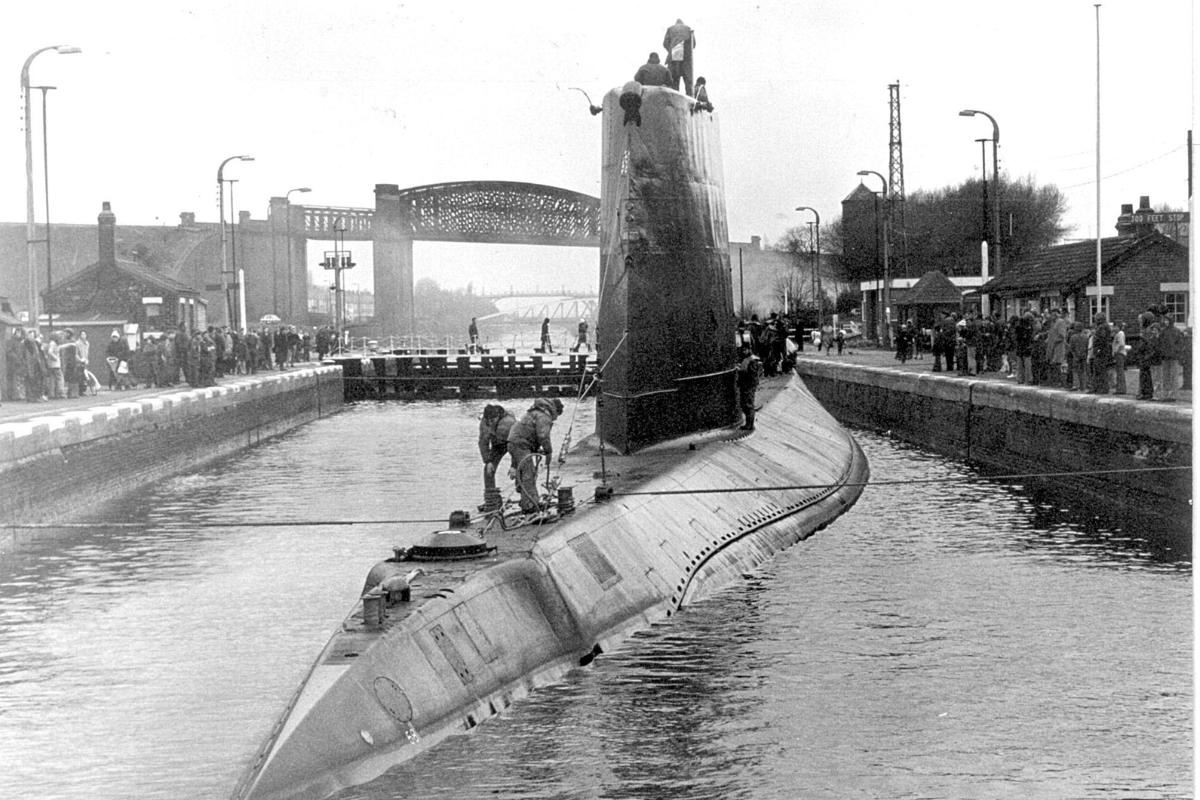 Excitement of watching a submarine emerging in Latchford Locks
