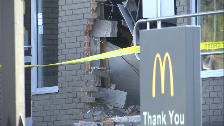 PHOTOS: Vehicle crashes into Oneida McDonald's after police pursuit
