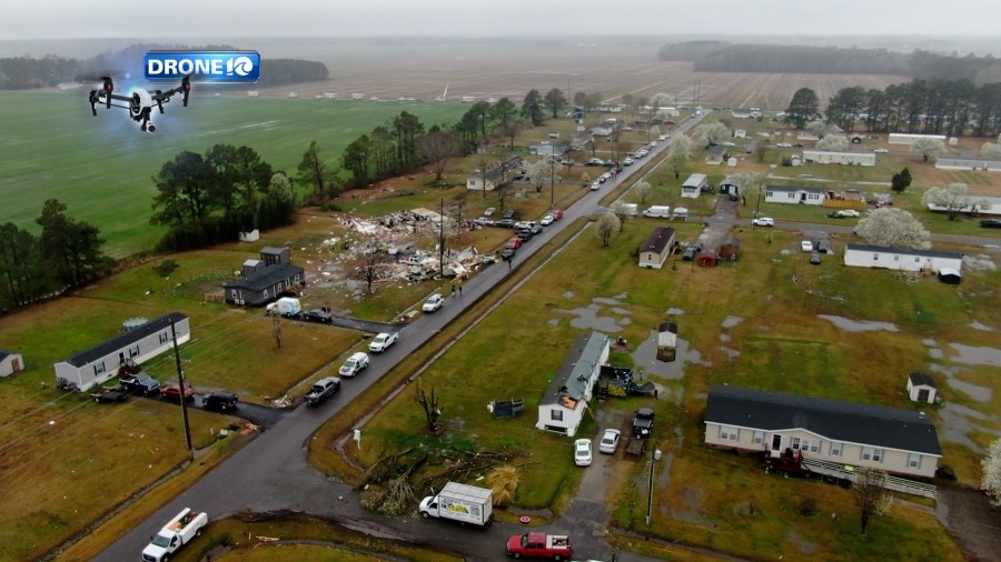 Drone 10: Storm Damage in Perquimans County