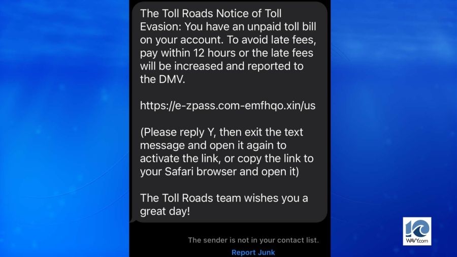 If you got a text about a toll charge, it's likely a scam