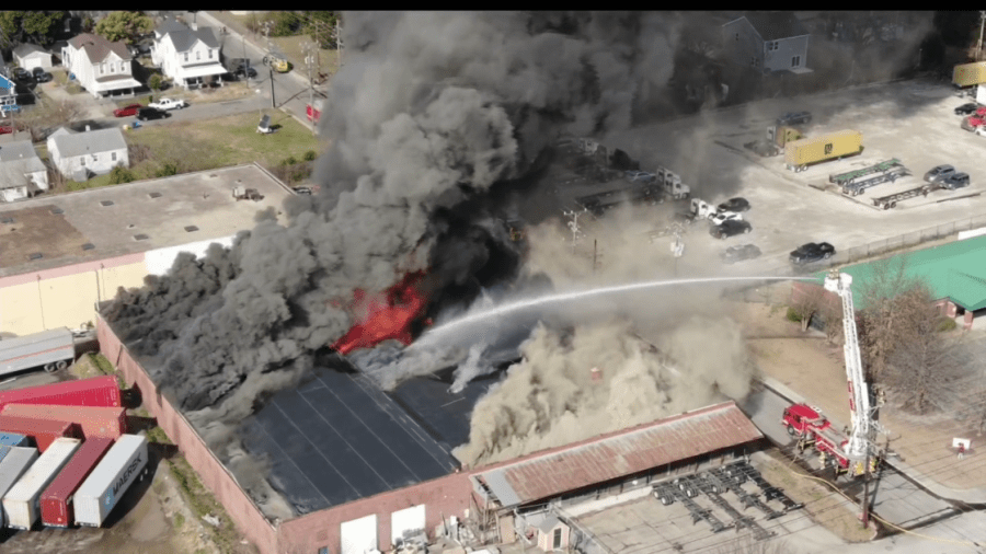 Portsmouth fire official discusses large warehouse fire
