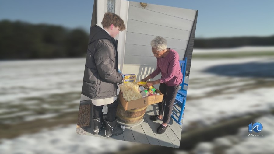 Snow doesn't stop Southampton Co. boy from feeding Capron seniors
