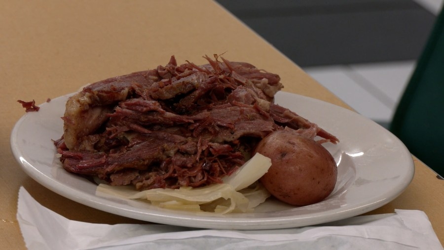 McAteer's Restaurant serves corned beef and potatoes for St. Patrick's Day