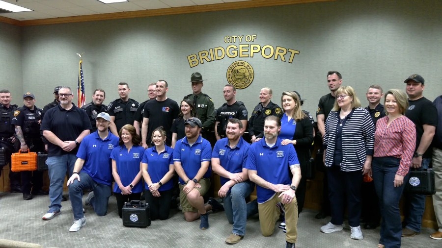 Law enforcement from throughout the state receive K9 training kits