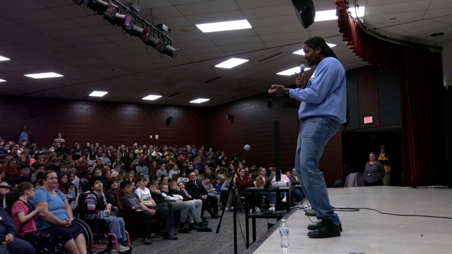 ‘America's Got Talent' winner Landau Eugene Murphy Jr. gives talk at South Middle School