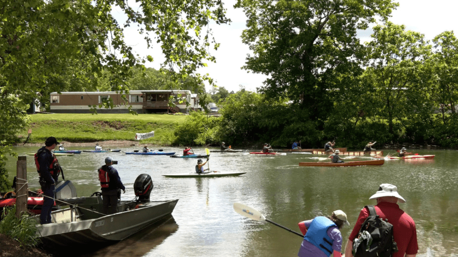 Racers paddle Jack Barker Memorial Canoe Race on Buckhannon River