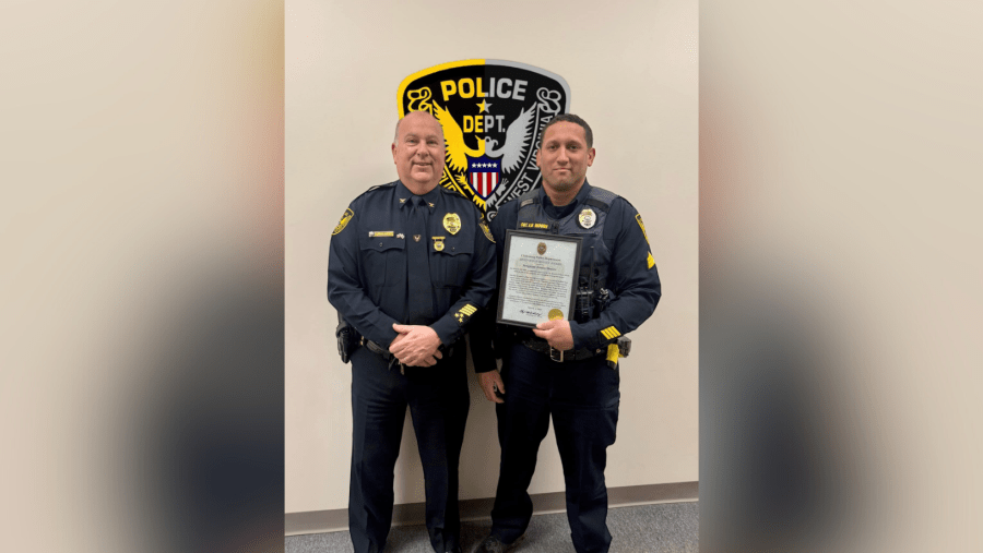 Clarksburg officer receives award for response to house explosion