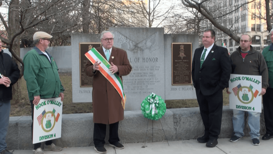 AOH lays wreath ahead of Saint Patrick's Parade