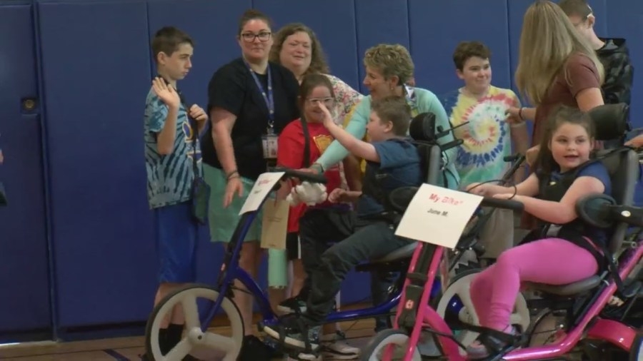 Disabled children given customized bikes by charity