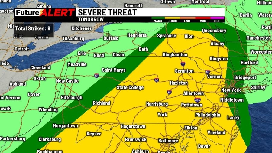 Heavy rain, thunderstorms expected in NEPA for Monday