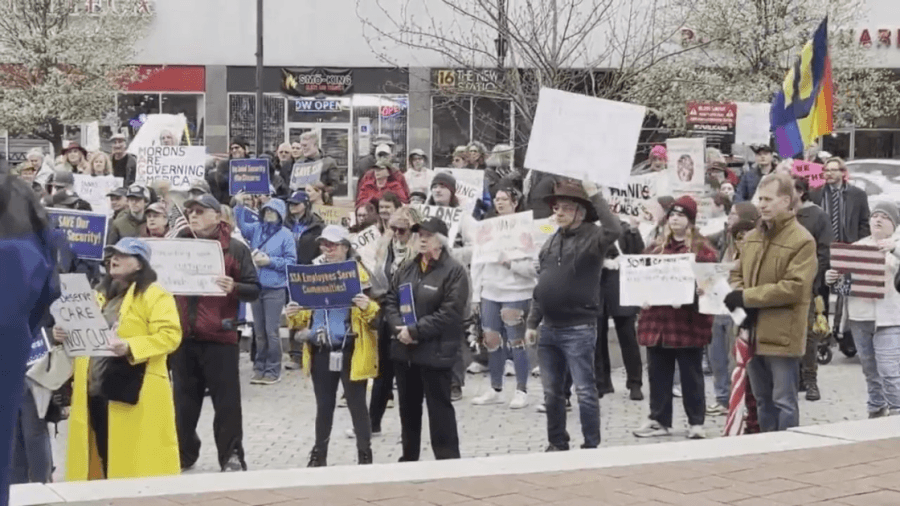 Crowds gather in Wilkes-Barre for ‘Hands Off!' protest