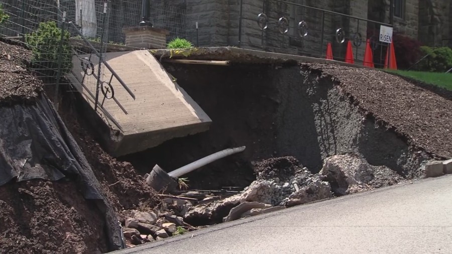 Heavy rain causes flooding, drainage pipe burst in church