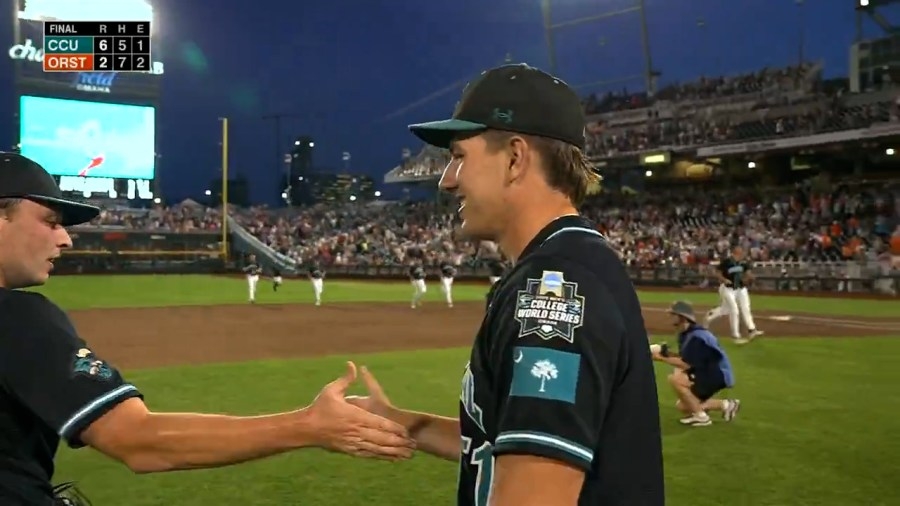 Coastal Carolina defeats Oregon State 6-2 to remain unbeaten in the College World Series