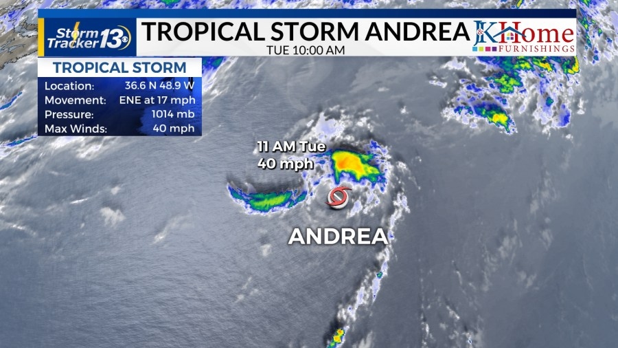 Tropical Storm Andrea kicks off 2025 Atlantic hurricane season