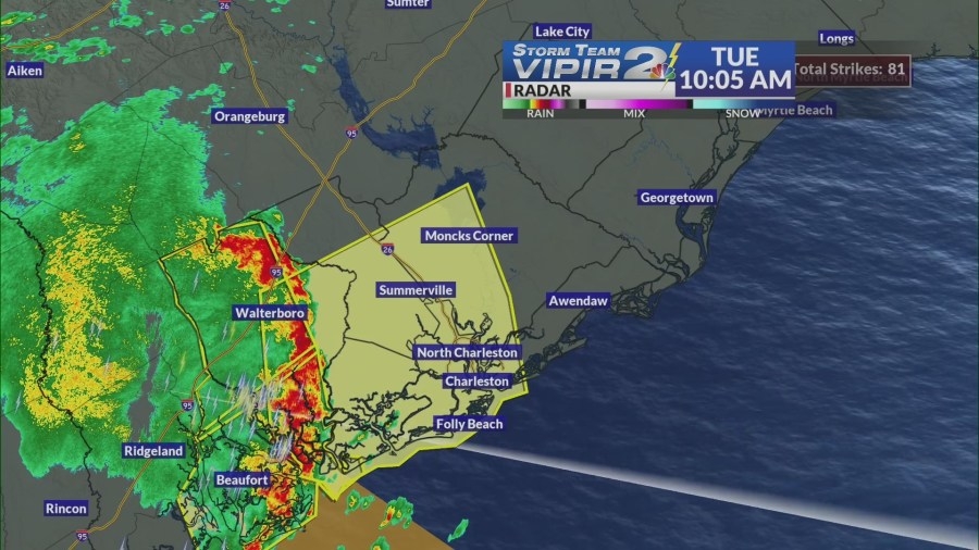 Tornado warning expires for Lowcountry counties; severe thunderstorm warning active