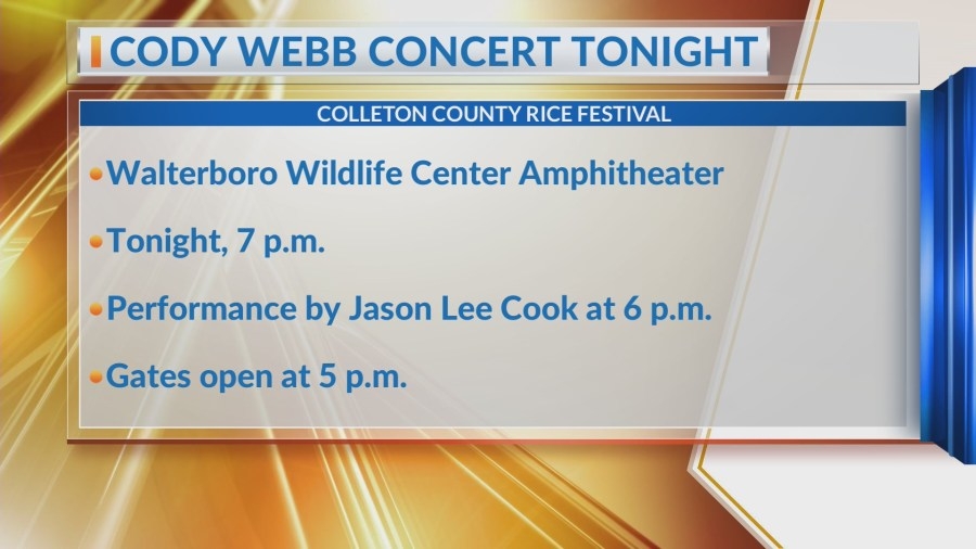 Cody Webb to perform at Colleton County Rice Festival concert