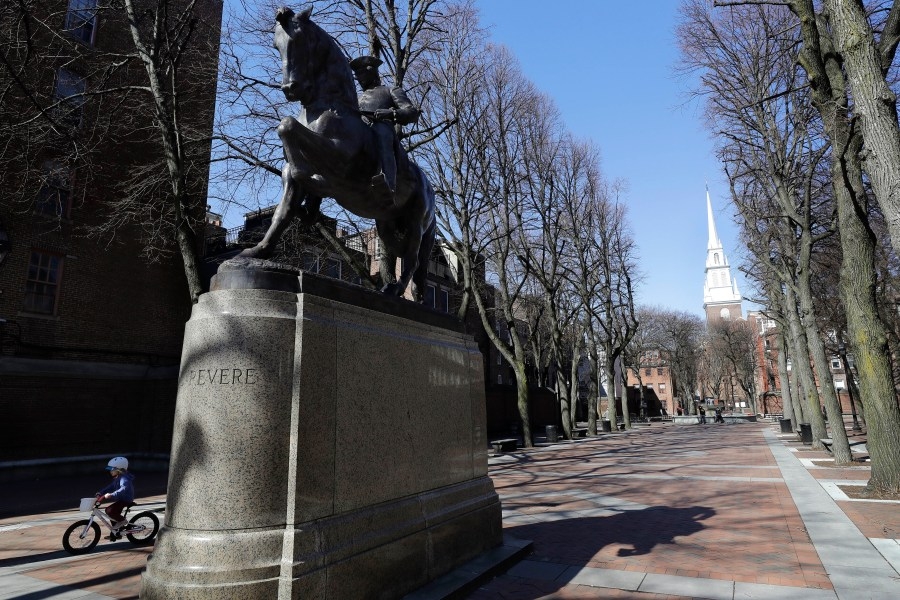 Commemorate the 250th anniversary of Paul Revere's ride by shining two lights on Friday
