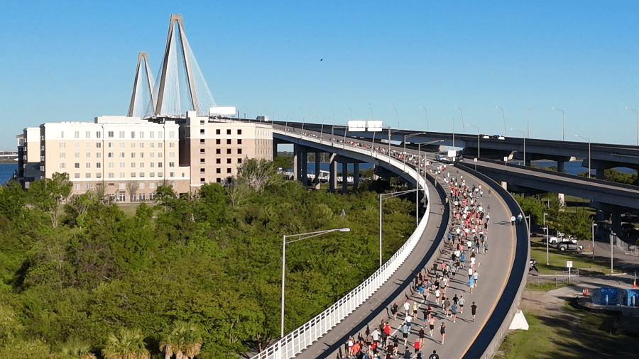 Here's when roads and the Ravenel Bridge will close for the 2025 Cooper River Bridge Run